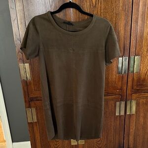 Olivaceous South Moon Under Olive/Brown Microfiber Mini Dress Faux Suede